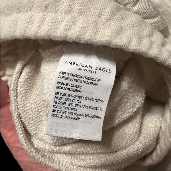 American Eagle Cream Lightweight Joggers size XS Lounge Pants Drawstring Waist - Picture 4 of 6